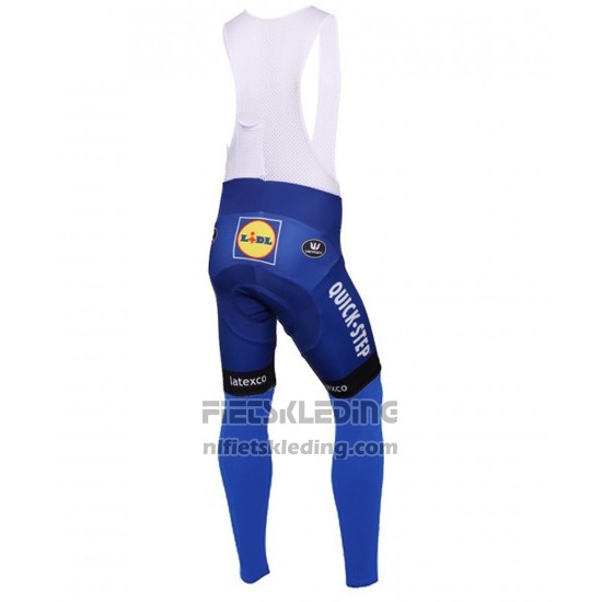 2016 Fietskleding Etixx Quick Step Blauw en Zwart Lange Mouwen en Koersbroek